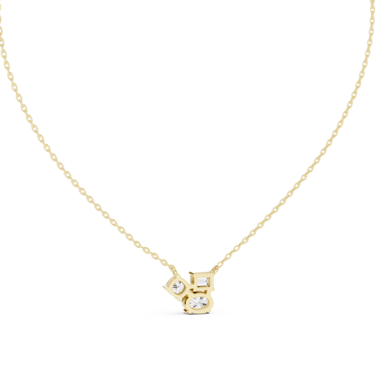 Front-view: Round Diamond Pendant with Prong Setting in 14k Gold - Lab Grown - Driona Jewels