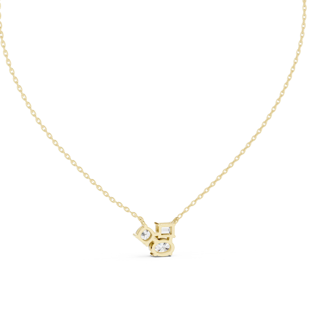 Front-view: Round Diamond Pendant with Prong Setting in 14k Gold - Lab Grown - Driona Jewels