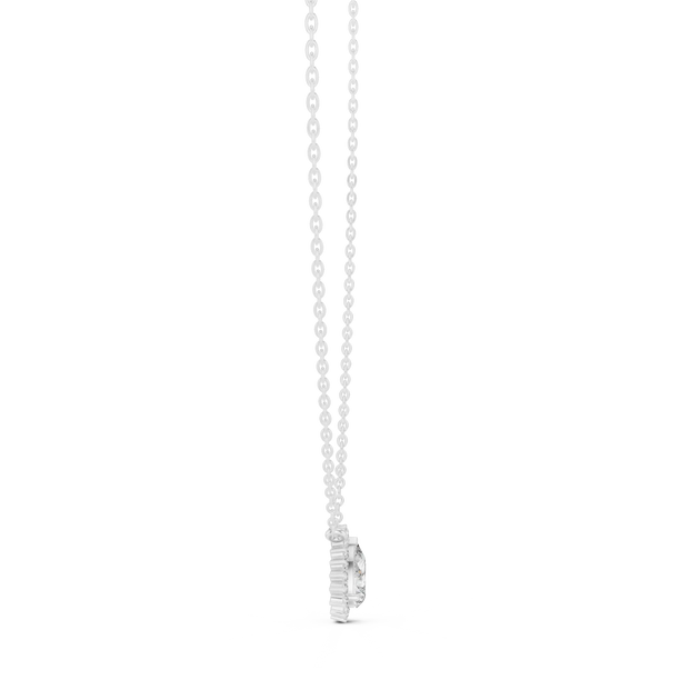 Front-view: Round Diamond Pendant with Prong Setting in 14k Gold - Lab Grown - Driona Jewels