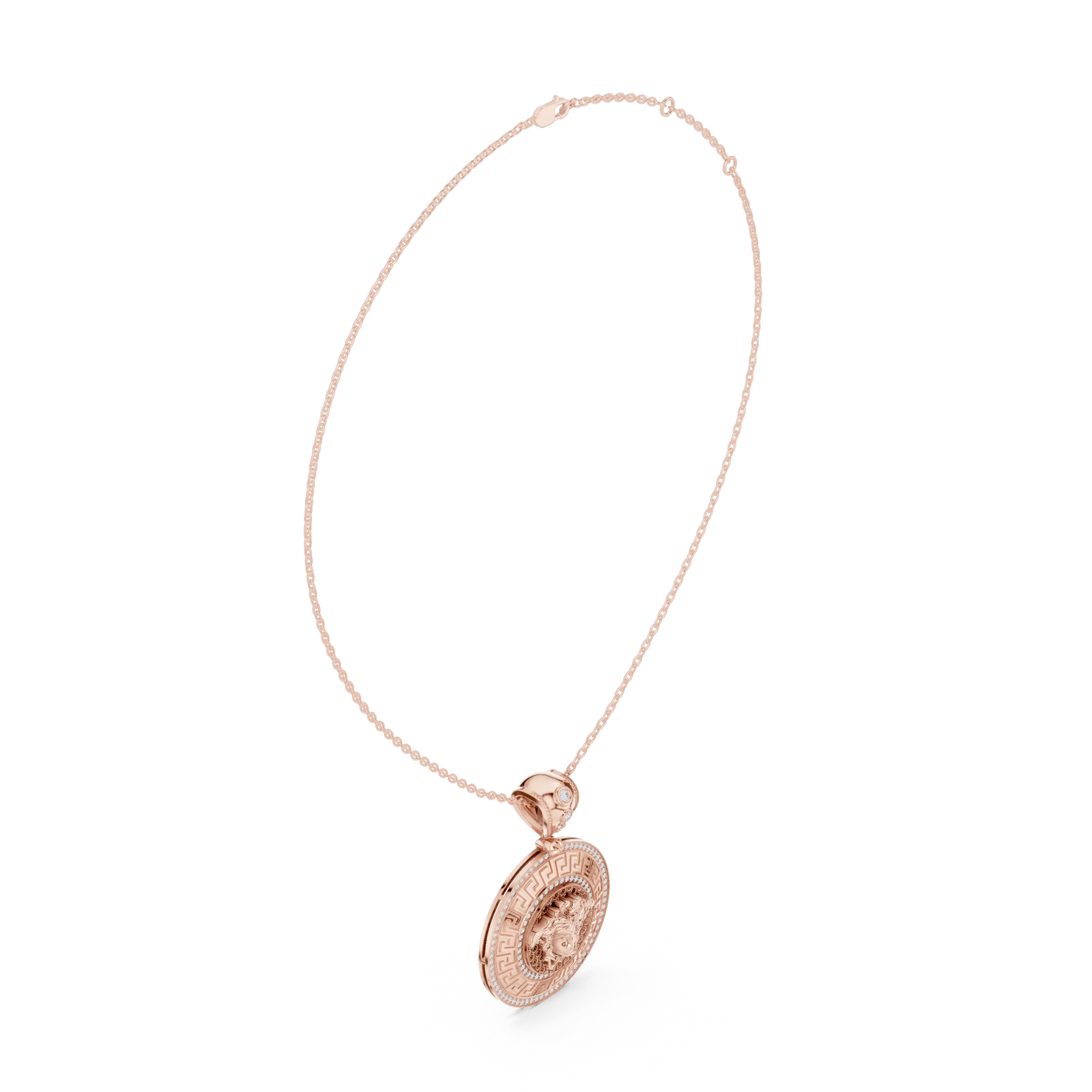 Front-View: Round Diamond Pendant with Prong Setting in 14k Gold - Lab Grown - Driona Jewels