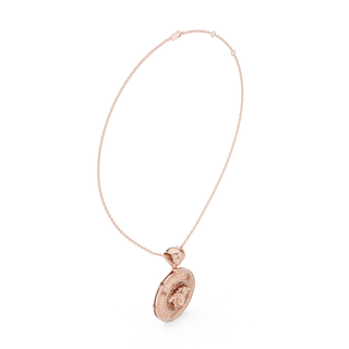 Front-View: Round Diamond Pendant with Prong Setting in 14k Gold - Lab Grown - Driona Jewels