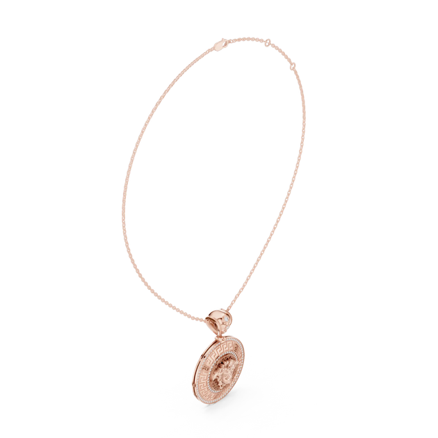 Front-View: Round Diamond Pendant with Prong Setting in 14k Gold - Lab Grown - Driona Jewels