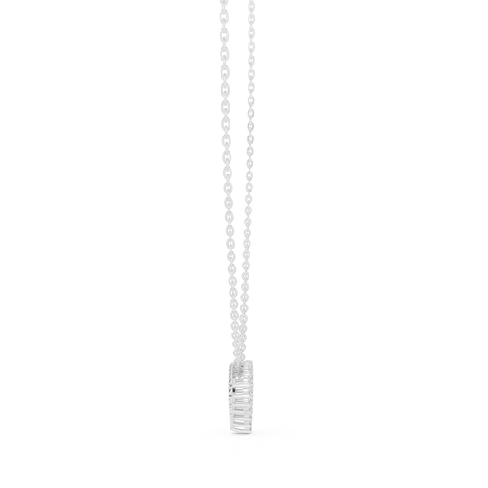 Front-view: Round Diamond Pendant with Prong Setting in 14k Gold - Lab Grown - Driona Jewels
