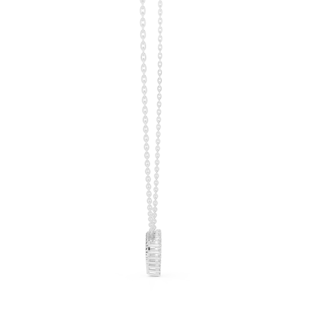 Front-view: Round Diamond Pendant with Prong Setting in 14k Gold - Lab Grown - Driona Jewels