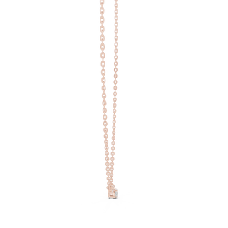 Front-view: Round Diamond Pendant with Prong Setting in 14k Rose Gold - Lab Grown - Driona Jewels