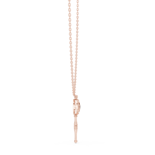 Front-View: Round Diamond Pendant with Prong Setting in 14k Rose Gold - Lab Grown - Driona Jewels