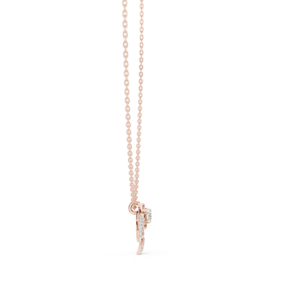 Front-View: Round Diamond Pendant with Prong Setting in 14k Rose Gold - Lab Grown - Driona Jewels