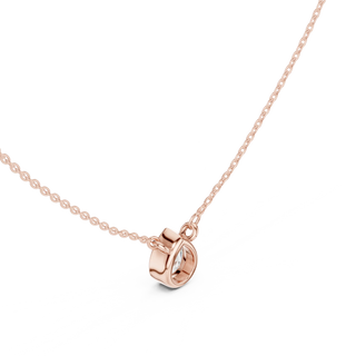 Front-view: Round Diamond Pendant with Prong Setting in 14k Rose Gold - Lab Grown - Driona Jewels
