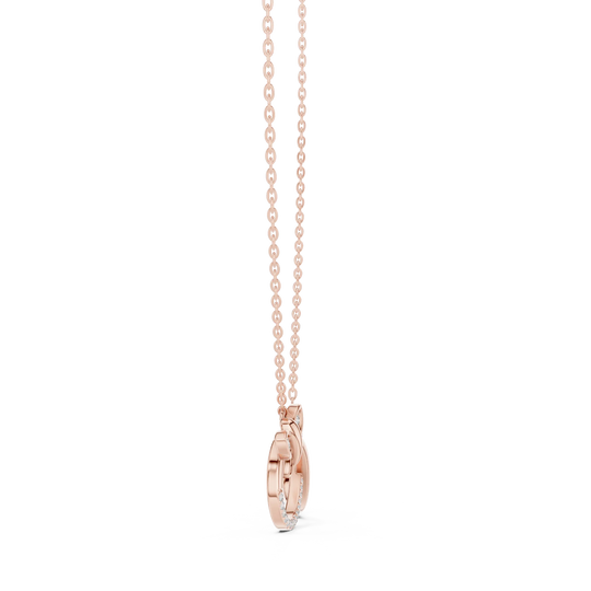Sparkle-shot: Round Diamond Pendant with Prong Setting in 14k Rose Gold - Lab Grown - Driona Jewels
