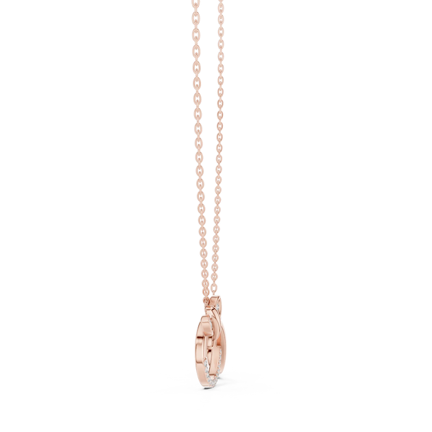 Sparkle-shot: Round Diamond Pendant with Prong Setting in 14k Rose Gold - Lab Grown - Driona Jewels
