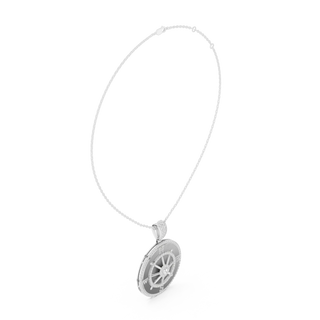 Front-View: Round Diamond Pendant with Prong Setting in 925 Silver - Lab Grown - Driona Jewels
