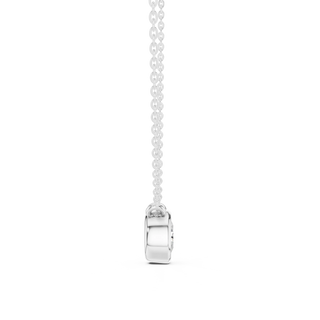 Front-view: Round Diamond Pendant with Prong Setting in 925 Silver - Lab Grown - Driona Jewels