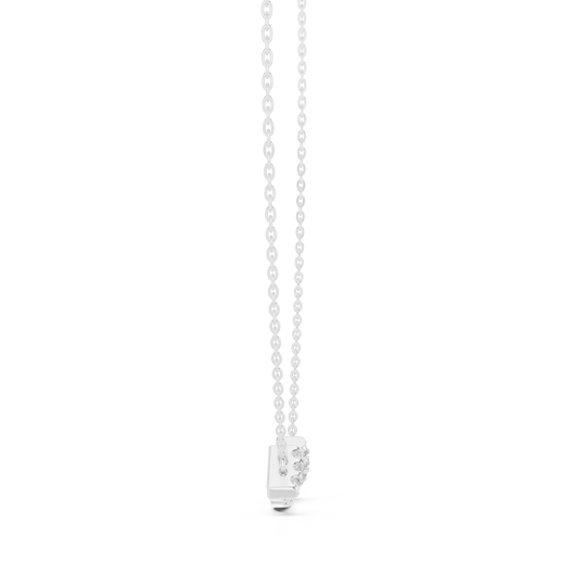 Front-view: Round Diamond Pendant with Prong Setting in 14k White Gold - Lab Grown - Driona Jewels