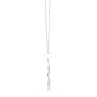Front-View: Round Diamond Pendant with Prong Setting in 14k White Gold - Lab Grown - Driona Jewels