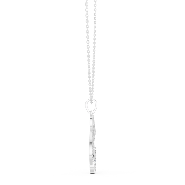 Front-View: Round Diamond Pendant with Prong Setting in 14k White Gold - Lab Grown - Driona Jewels