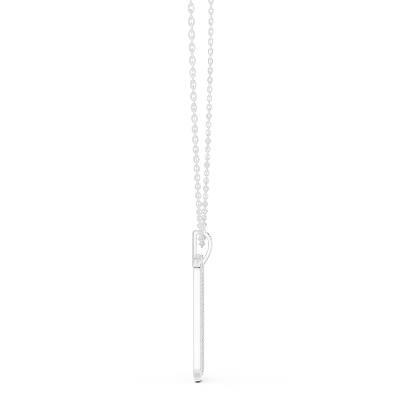 Front: Round Diamond Pendant with Prong Setting in 14k White Gold - Lab Grown - Driona Jewels