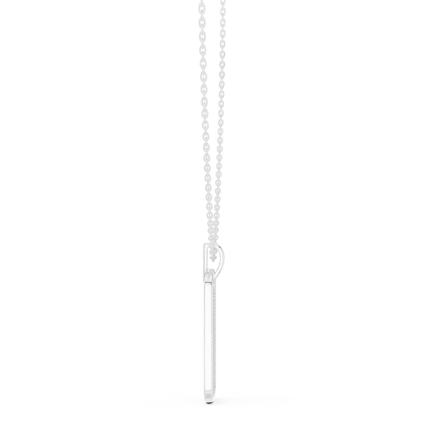 Front: Round Diamond Pendant with Prong Setting in 14k White Gold - Lab Grown - Driona Jewels
