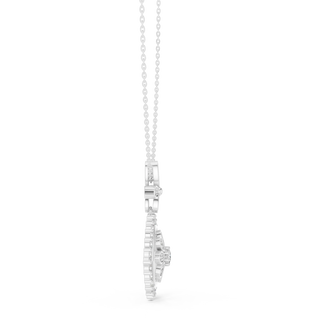 Side-Profile: Round Diamond Pendant with Prong Setting in 14k White Gold - Lab Grown - Driona Jewels