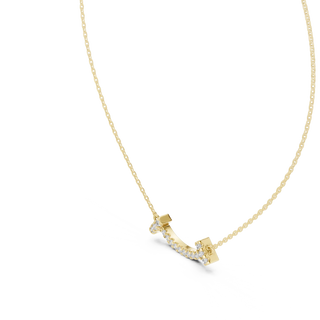 Front: Round Diamond Pendant with Prong Setting in 14k Yellow Gold - Lab Grown - Driona Jewels