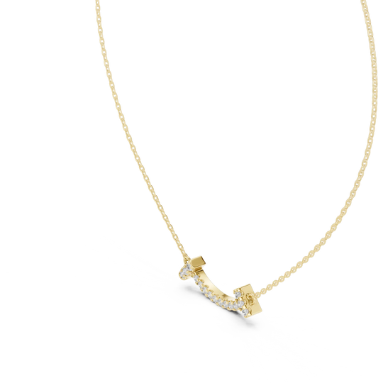 Front: Round Diamond Pendant with Prong Setting in 14k Yellow Gold - Lab Grown - Driona Jewels