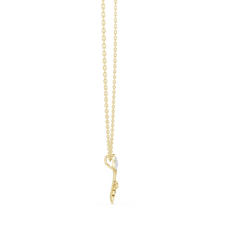 Front-View: Round Diamond Pendant with Prong Setting in 14k Yellow Gold - Lab Grown - Driona Jewels