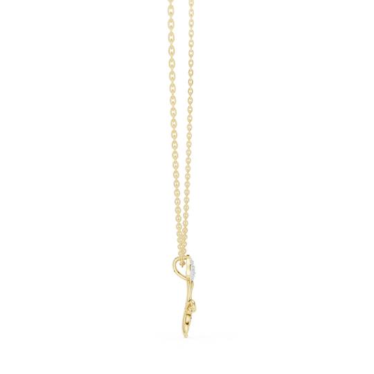 Front-View: Round Diamond Pendant with Prong Setting in 14k Yellow Gold - Lab Grown - Driona Jewels