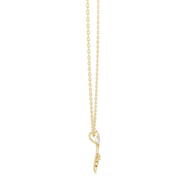 Front-View: Round Diamond Pendant with Prong Setting in 14k Yellow Gold - Lab Grown - Driona Jewels