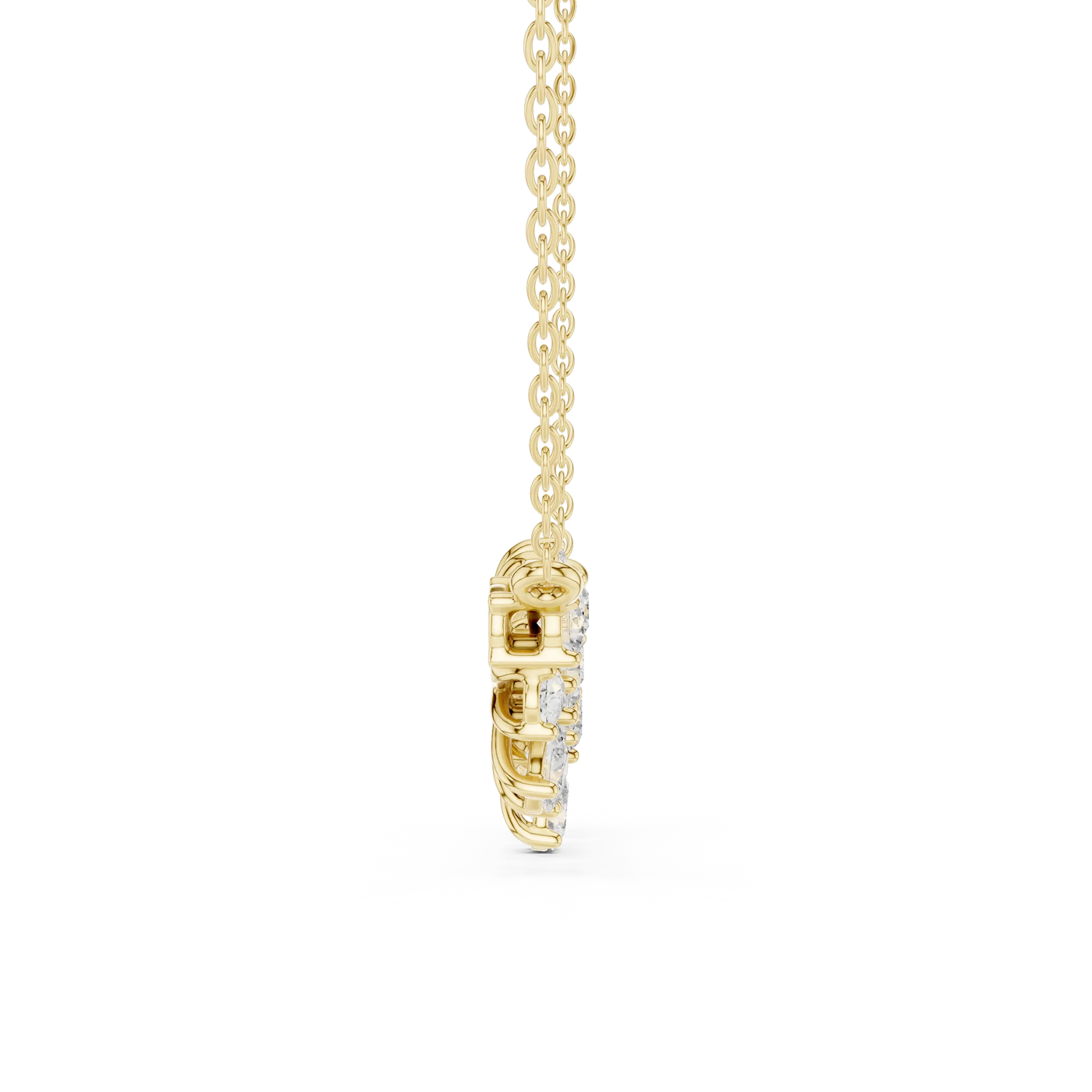 Front-view: Round Diamond Pendant with Prong Setting in 14k Yellow Gold - Lab Grown - Driona Jewels