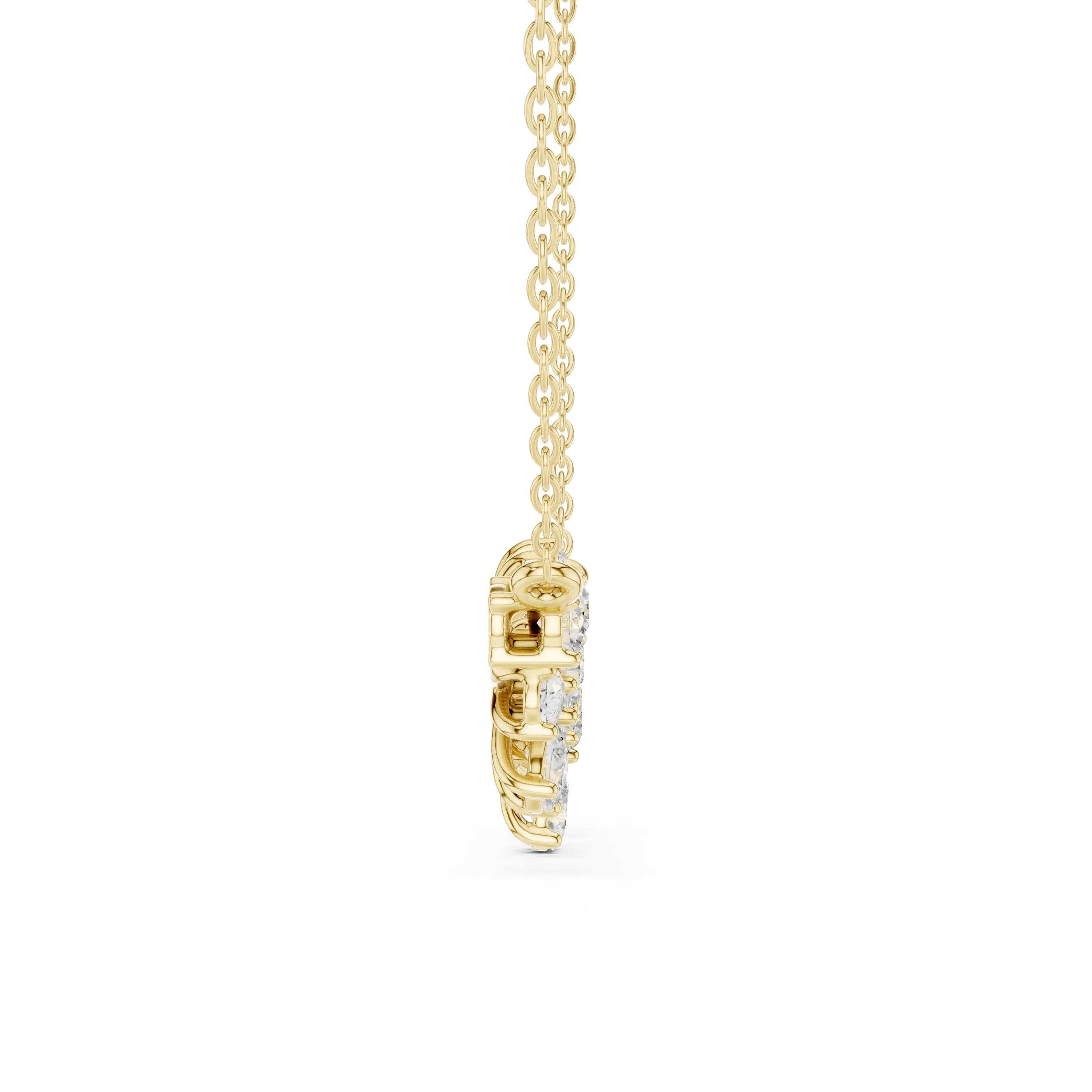 Front-view: Round Diamond Pendant with Prong Setting in 14k Yellow Gold - Lab Grown - Driona Jewels