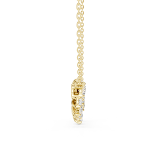 Front-view: Round Diamond Pendant with Prong Setting in 14k Yellow Gold - Lab Grown - Driona Jewels