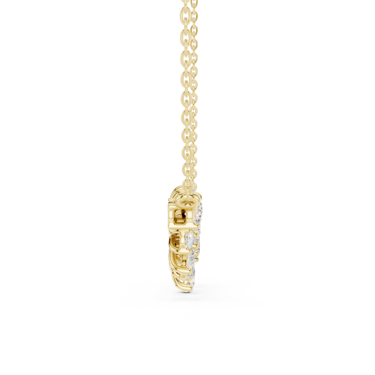 Front-view: Round Diamond Pendant with Prong Setting in 14k Yellow Gold - Lab Grown - Driona Jewels