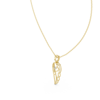 Front-View: Round Diamond Pendant with Prong Setting in 14k Yellow Gold - Lab Grown - Driona Jewels