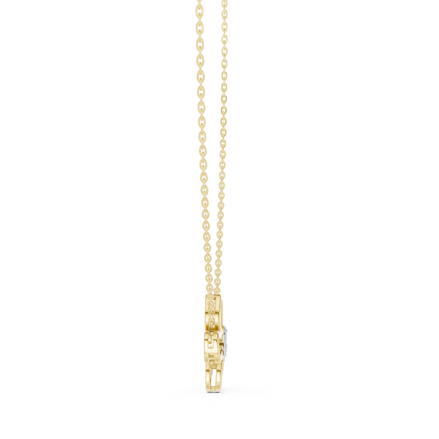 Front-view: Round Diamond Pendant with Prong Setting in 14k Yellow Gold - Lab Grown - Driona Jewels