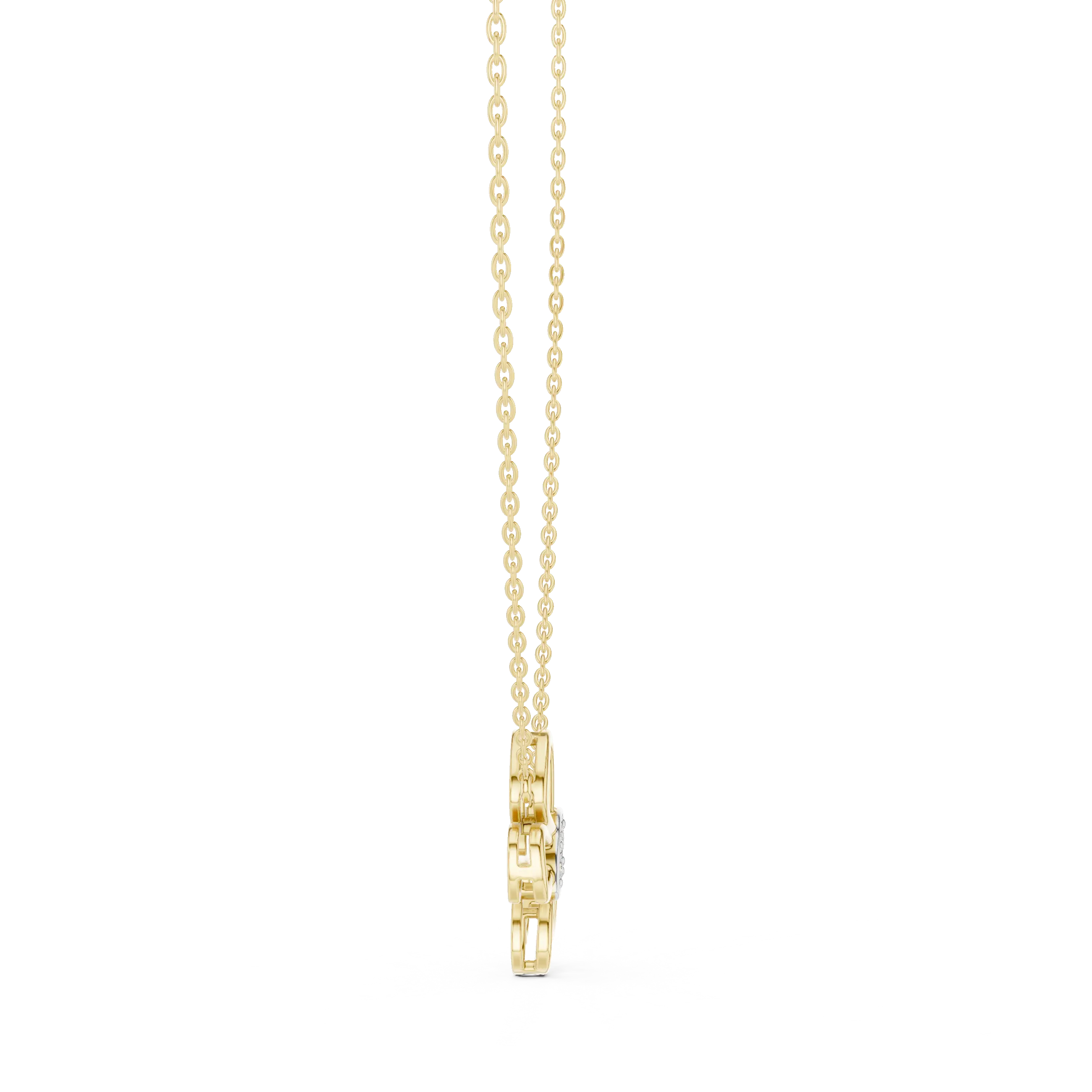 Front-view: Round Diamond Pendant with Prong Setting in 14k Yellow Gold - Lab Grown - Driona Jewels