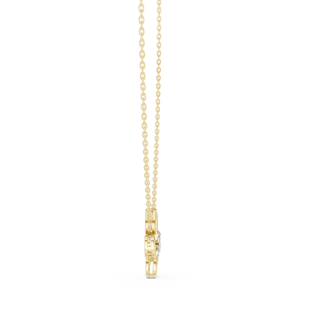 Front-view: Round Diamond Pendant with Prong Setting in 14k Yellow Gold - Lab Grown - Driona Jewels