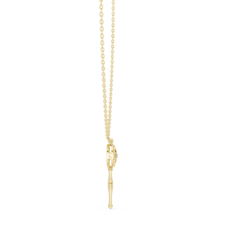 Front-view: Round Diamond Pendant with Prong Setting in 14k Yellow Gold - Lab Grown - Driona Jewels