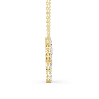 Side-Profile: Round Diamond Pendant with Prong Setting in 14k Yellow Gold - Lab Grown - Driona Jewels