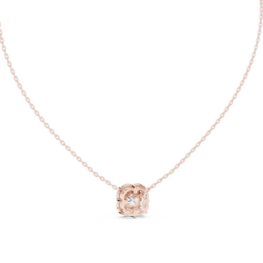 Front-View: Round Diamond Pendant with Prong Setting in 14k Gold - Lab Grown - Driona Jewels