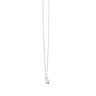 Front-view: Round Diamond Pendant with Solitaire Setting in 14k White Gold - Lab Grown - Driona Jewels