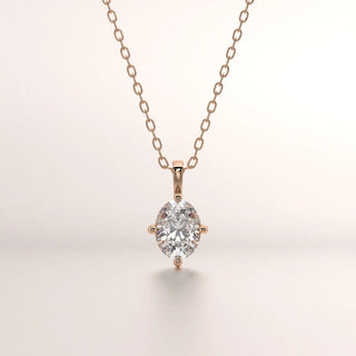 pendant solitaire diamond rose gold 14k front