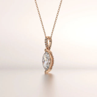 pendant solitaire diamond rose gold 14k side profile