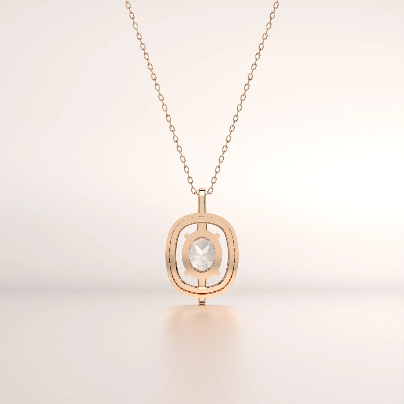 pendant solitaire diamond rose gold 18k front