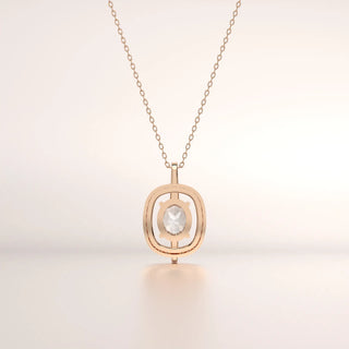pendant solitaire diamond rose gold 18k front