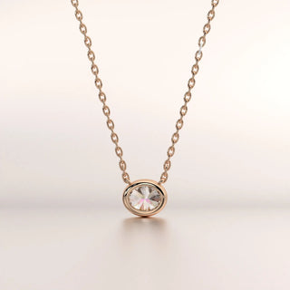 pendant solitaire diamond rose gold 18k front