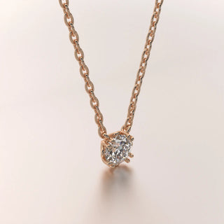 pendant solitaire diamond rose gold 18k front