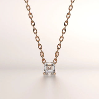 pendant solitaire diamond rose gold 18k front
