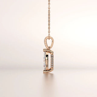 pendant solitaire diamond rose gold 18k profile