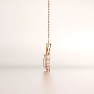 pendant solitaire diamond rose gold 18k side profile