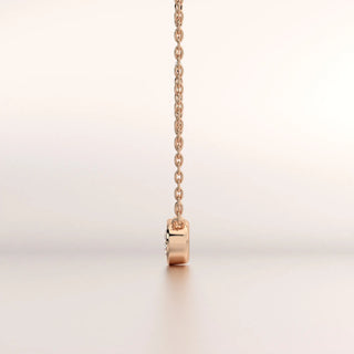 pendant solitaire diamond rose gold 18k side profile