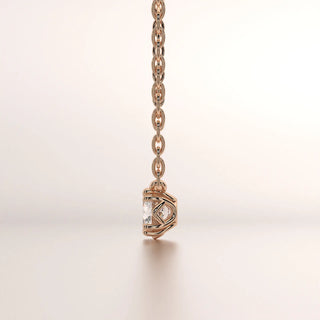 pendant solitaire diamond rose gold 18k side profile